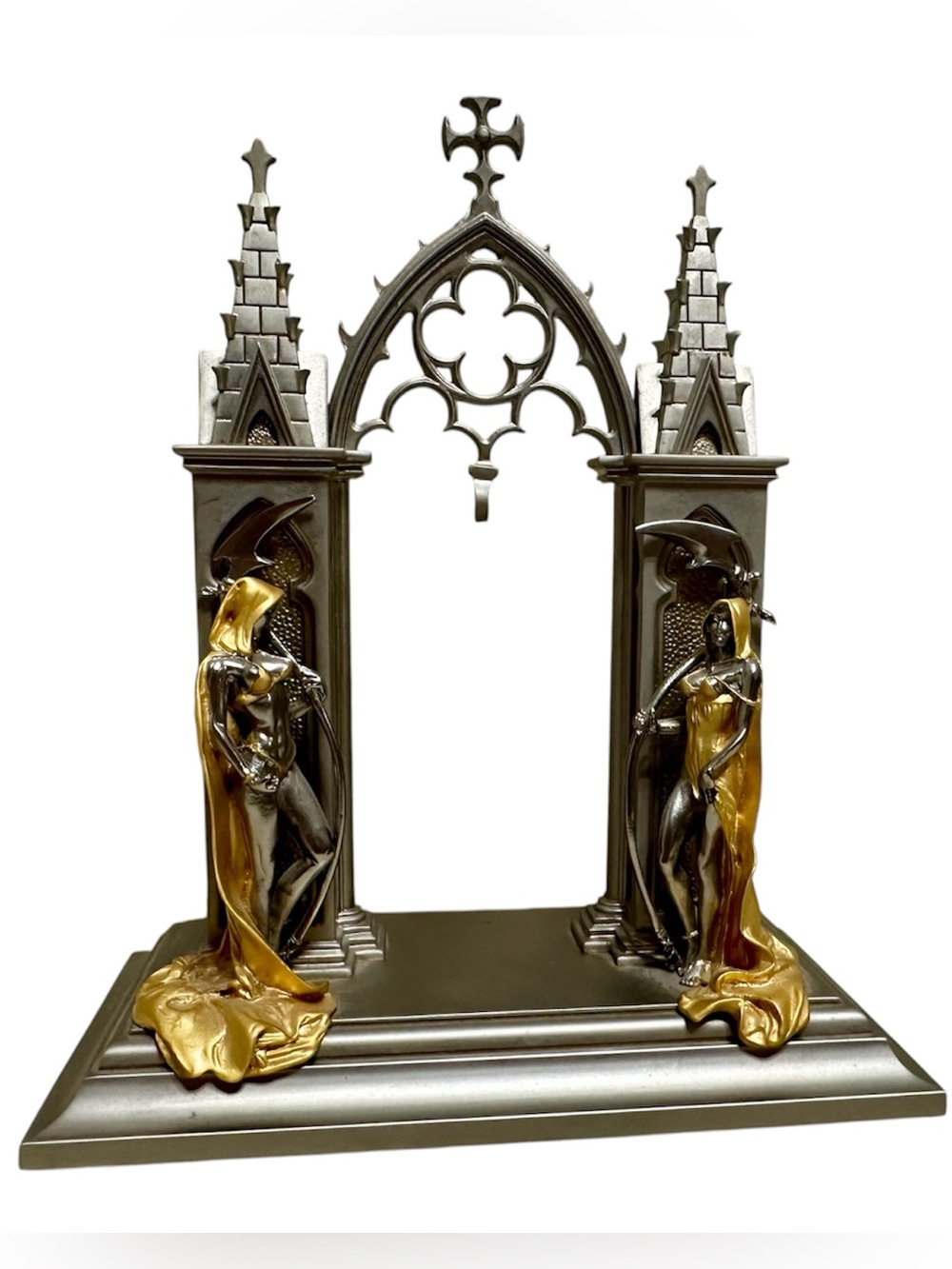 Franklin Hour of Destiny Watch Stand Holder Gothic Grim Reaper Collectible 1990